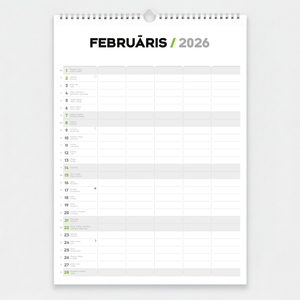 Vertikāls sienas kalendārs - plānotājs 2026
