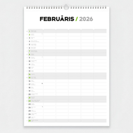 Vertikāls sienas kalendārs - plānotājs 2026