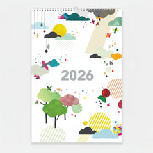 Load image into Gallery viewer, Vertikāls sienas kalendārs - plānotājs ar ilustrācijām 2026