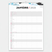 Load image into Gallery viewer, Vertikāls sienas kalendārs - plānotājs ar ilustrācijām 2026