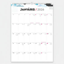 Load image into Gallery viewer, Klasisks sienas kalendārs - plānotājs ar ilustrācijām 2026