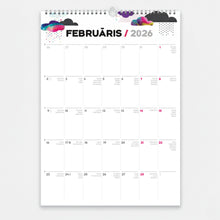 Load image into Gallery viewer, Klasisks sienas kalendārs - plānotājs ar ilustrācijām 2026
