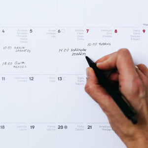 Klasisks sienas kalendārs - plānotājs ar ilustrācijām 2024
