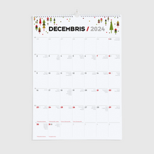 Load image into Gallery viewer, Klasisks sienas kalendārs - plānotājs ar ilustrācijām 2024