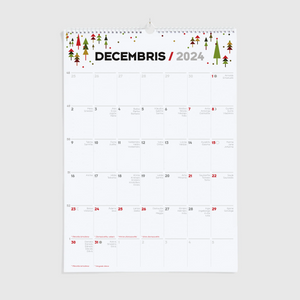 Klasisks sienas kalendārs - plānotājs ar ilustrācijām 2024